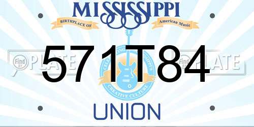 571T84 Mississippi License Plate