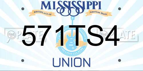 571TS4 Mississippi License Plate