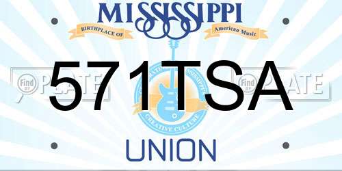 571TSA Mississippi License Plate
