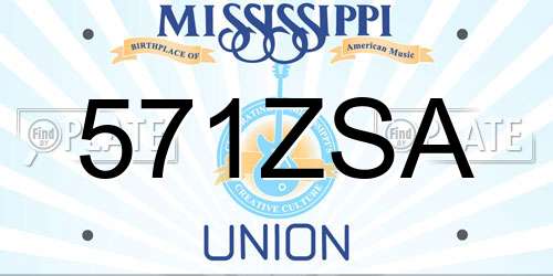571ZSA Mississippi License Plate