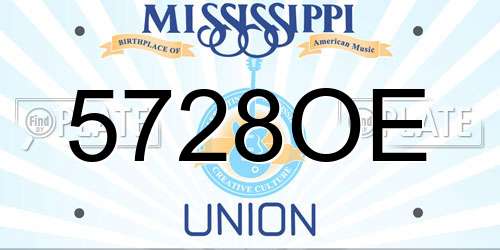 5728OE Mississippi License Plate