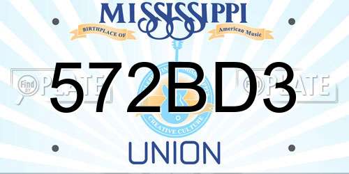 572BD3 Mississippi License Plate