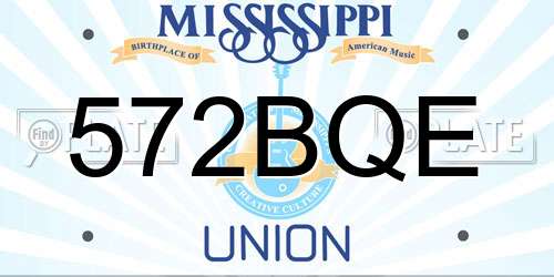 572BQE Mississippi License Plate