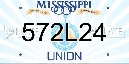 572L24 Mississippi License Plate