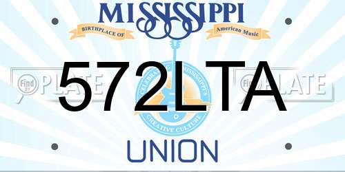 572LTA Mississippi License Plate