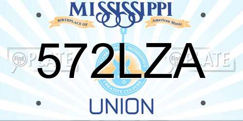 572LZA Mississippi License Plate