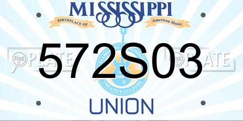 572S03 Mississippi License Plate