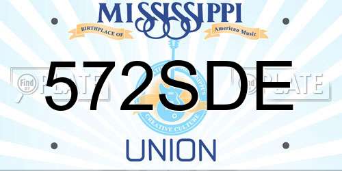 572SDE Mississippi License Plate