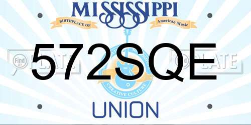 572SQE Mississippi License Plate