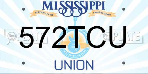 572TCU Mississippi License Plate