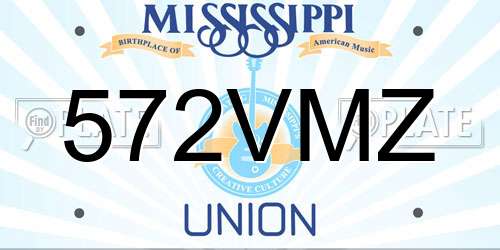 572VMZ Mississippi License Plate