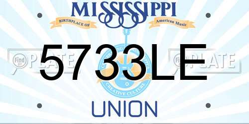 5733LE Mississippi License Plate