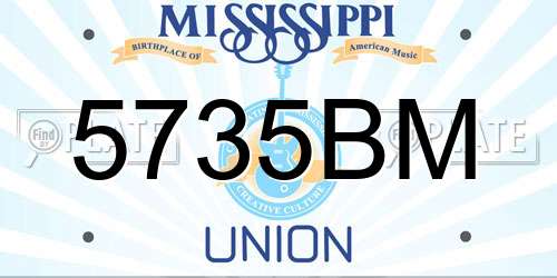 5735BM Mississippi License Plate