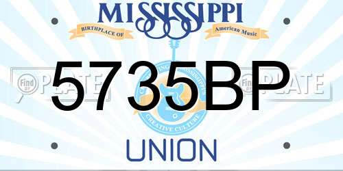 5735BP Mississippi License Plate