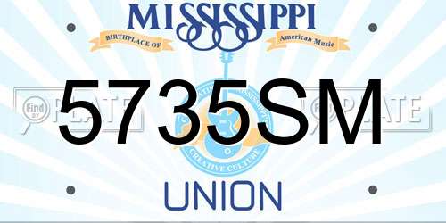 5735SM Mississippi License Plate
