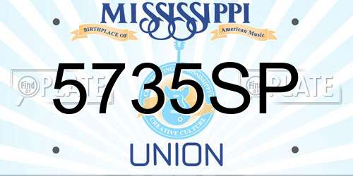 5735SP Mississippi License Plate