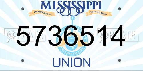 5736514 Mississippi License Plate