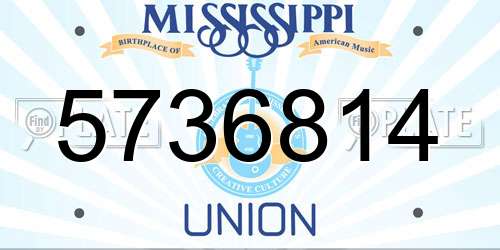 5736814 Mississippi License Plate