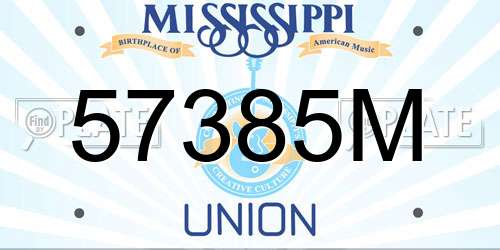 57385M Mississippi License Plate