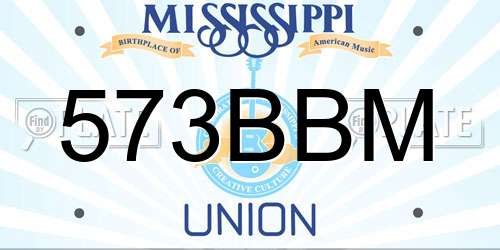 573BBM Mississippi License Plate