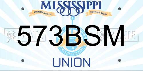 573BSM Mississippi License Plate