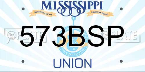 573BSP Mississippi License Plate