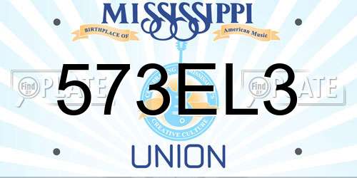 573EL3 Mississippi License Plate