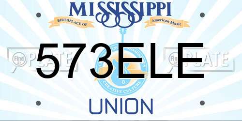573ELE Mississippi License Plate