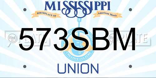 573SBM Mississippi License Plate