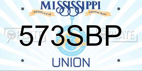 573SBP Mississippi License Plate
