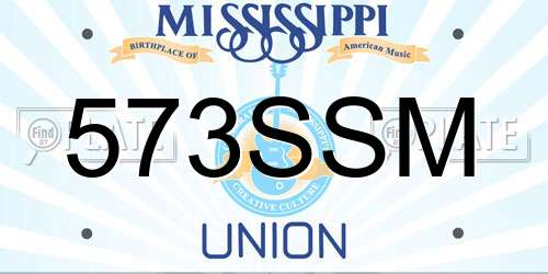 573SSM Mississippi License Plate