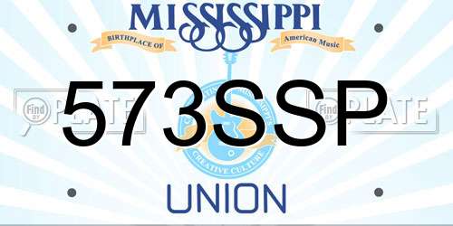 573SSP Mississippi License Plate