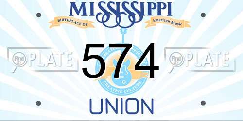 574 Mississippi License Plate