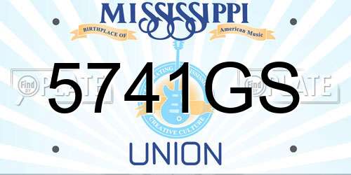 5741GS Mississippi License Plate