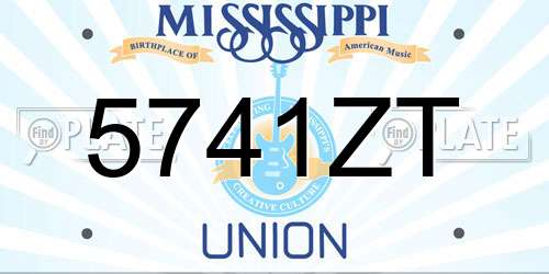 5741ZT Mississippi License Plate