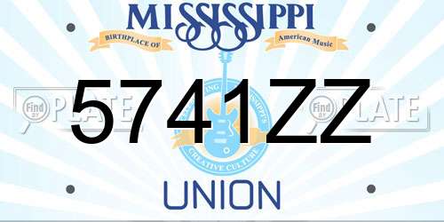 5741ZZ Mississippi License Plate