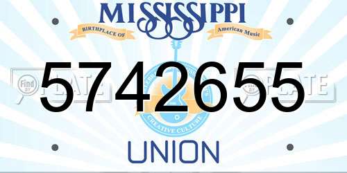 5742655 Mississippi License Plate