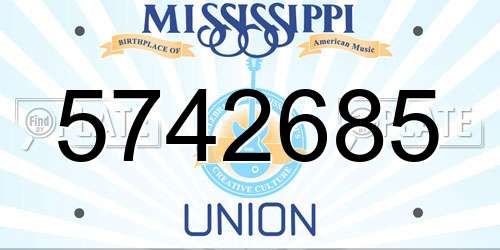 5742685 Mississippi License Plate