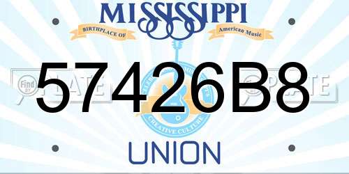 57426B8 Mississippi License Plate