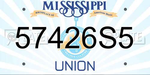 57426S5 Mississippi License Plate