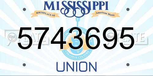 5743695 Mississippi License Plate