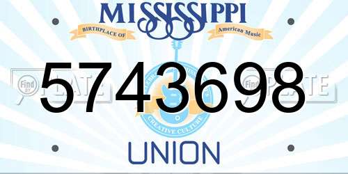 5743698 Mississippi License Plate
