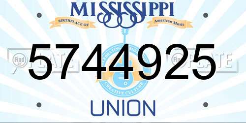 5744925 Mississippi License Plate