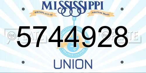 5744928 Mississippi License Plate