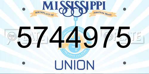 5744975 Mississippi License Plate