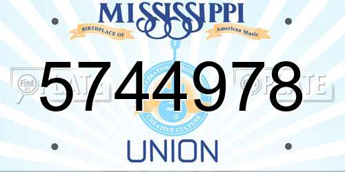 5744978 Mississippi License Plate