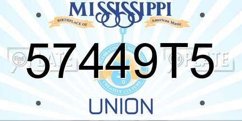 57449T5 Mississippi License Plate