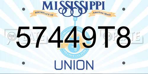 57449T8 Mississippi License Plate