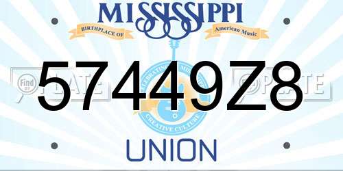 57449Z8 Mississippi License Plate