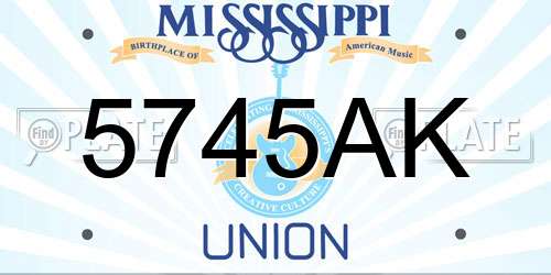 5745AK Mississippi License Plate